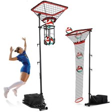 AugFir Volleyball Setter Spike Trainer, Adjustable Height 93"-126" BLACK