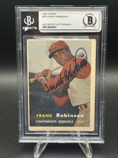 Signed 1957 Topps Frank Robinson Rookie Card #35 HOF 🔥 BGS Authentic Autograph