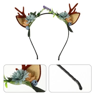 Antler Headdress Girls Reindeer Headband Christmas Hair Clips for
