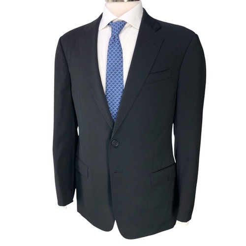 Armani Collezioni Suit Mens 40S G Line Slim Fit Vigin Wool Black *TINY FLAW - Picture 2 of 24