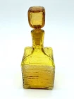 Vintage Blenko Glass Jonquil Strata Block Glass Decanter #6224S MCM