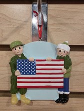 Military Family of 2 Personalized Christmas Ornament