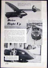 1946 FLYING CAR ConvAirCar Ted Hall prototype article