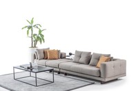 Moderne Wohnzimmer Garnitur Beiger Dreisitzer Edler Couchtisch