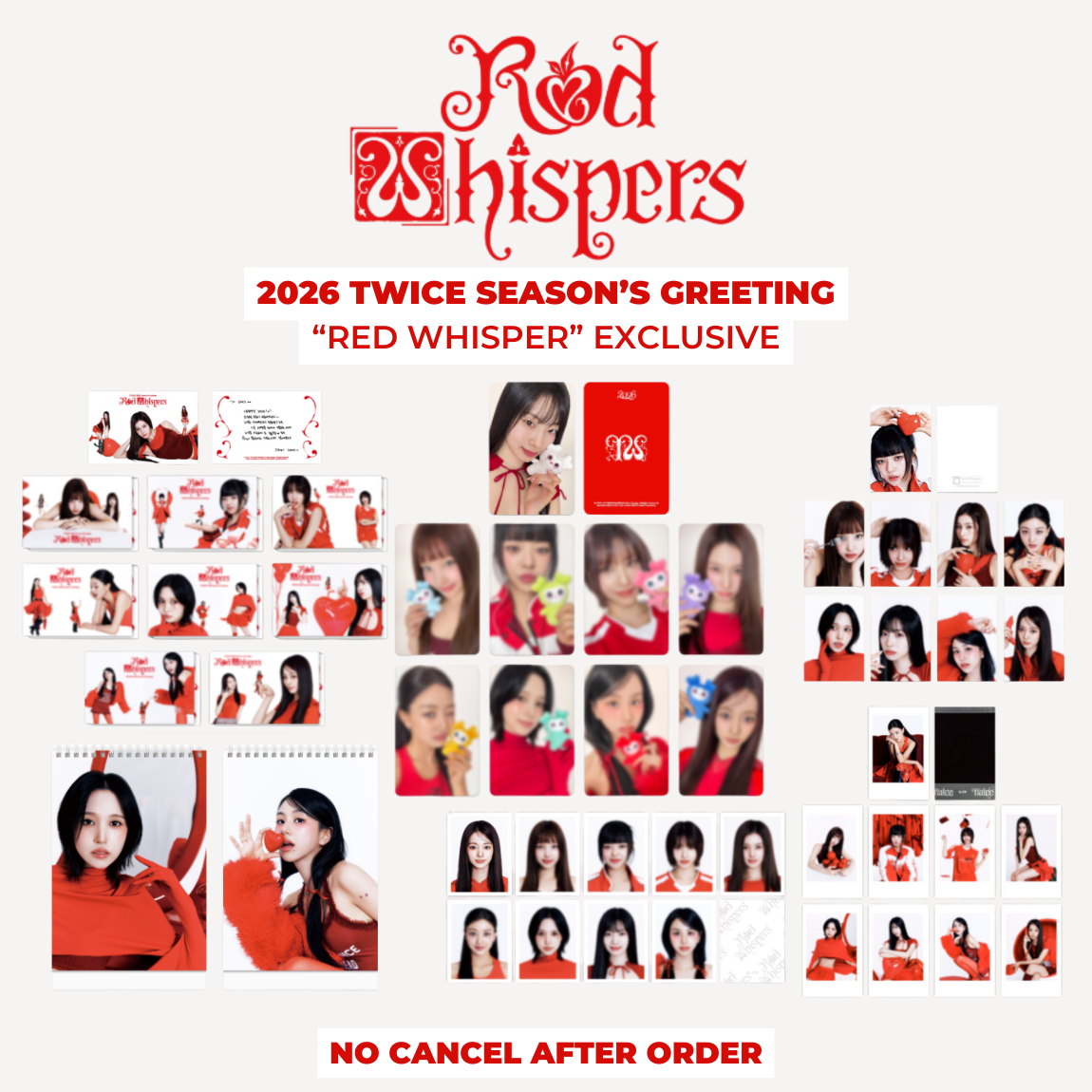 TWICE 2026 SEASON'S GREETING RED WHISPERS CALENDAR POB OFFICIAL