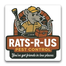 Magnet Me Up Rats-R-Us Pest Control Magnet - 5" Funny Car Magnet for Adults