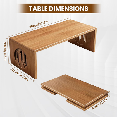 Foldable Japanese Coffee Table for Floor Seating - No Assembly
