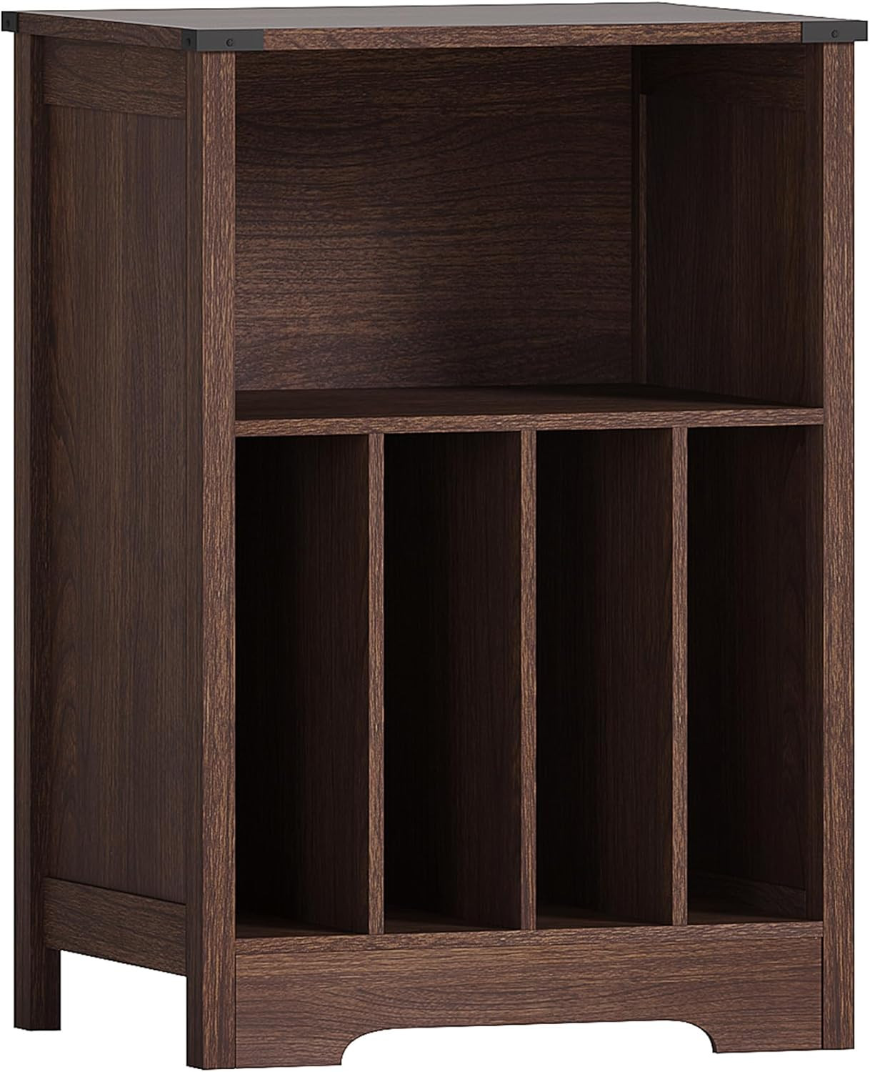 Stylish Walnut Record Player Stand & Vinyl Storage for 160 Albums