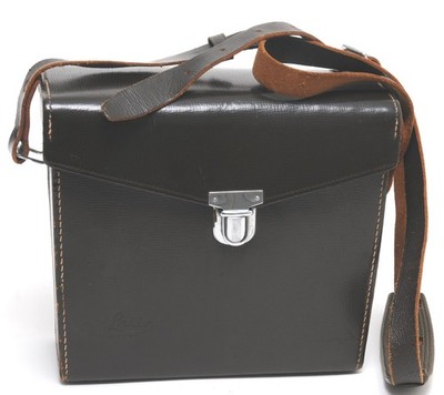 @ Vintage Leitz Leica M System Case Shoulder Bag Hard Case Brown Leather