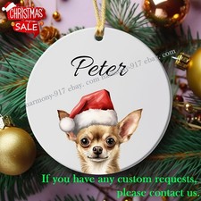 Chihuahua Ornament, Personalized Pet Ornament, Custom Dog Christmas Ornament,...