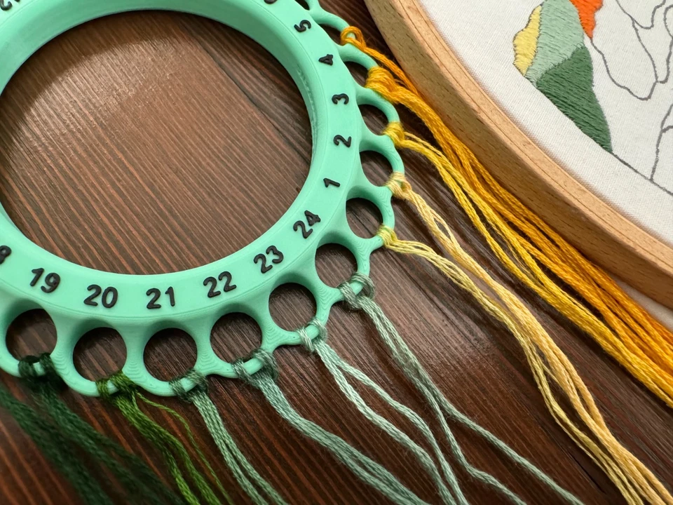 EmbroiderRing 24 - 3D Printed Cross Stitch and Needlepoint Thread Organizer - Image 2 of 2