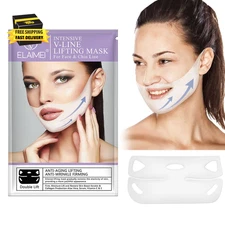 V Line Lifting Mask for Face,Jawline Shaper Collagen Mask with Hyaluronic Acid &