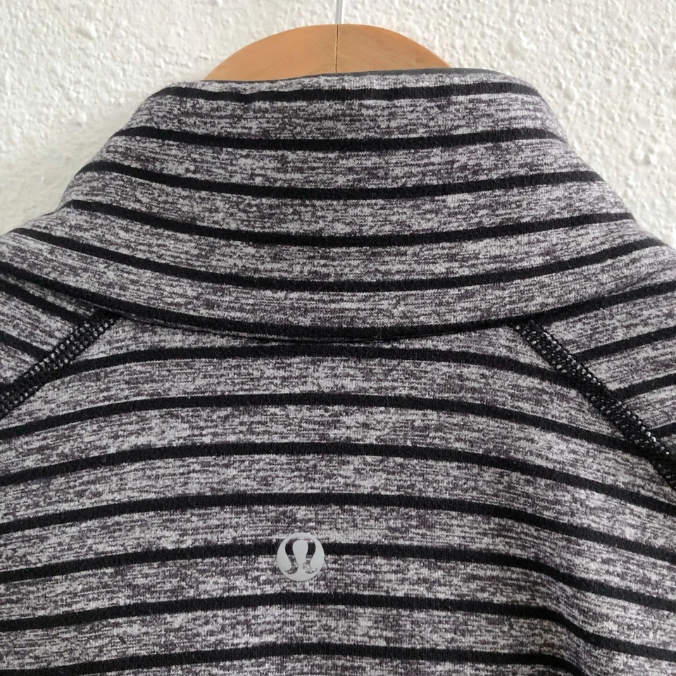 LULULEMON Sweat Session 1/2 Cremallera Cuervo Rayas Negro Sin Talla Etiqueta Cuadros Medida Foto 4 de 4