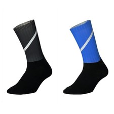 2 Pairs Reflective Cycling Bicycle Riding Bike Sports Ankle Socks XC Black Blue