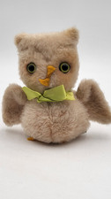 Vtg Pride of American Douglas Cuddle Toys Plush Owl Bead Eyes Green Bow 7"