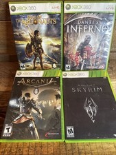 Xbox 4 Game Lot-Arcania, Skyrim, Dante’s Inferno, Rise Of The Argonauts (CIB)