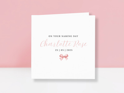 Namenstagskarte Mädchen - personalisierte Baby Namenszeremonie Karte - individuelles Namensgeschenk