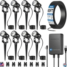 SUNVIE All-In-One LED Landscape Lighting Kit, 8-Pack Low Voltage Landscape