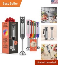 Durable 500W Electric Blender Stick with Turbo Speed for Smoothies & Soups