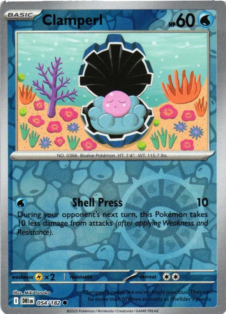 Clamperl Reverse Holo 054/182 SV10: Destined Rivals NM