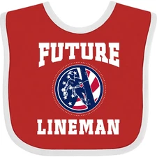 Inktastic Future Lineman Baby Bib American Childs Boys Job Clothing Infant