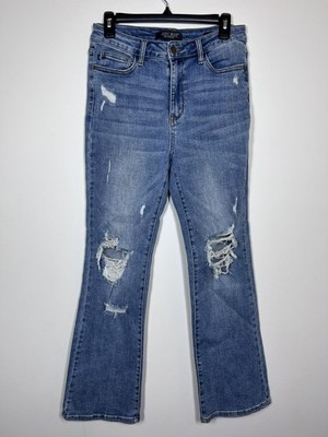 Judy Blue Women s Jeans 7/28 Bootcut Distressed Stretch Denim High Rise JB88439