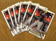 Lot (6) of Brady Ebel 2025 1st Bowman Draft #BD194 Brewers #32 Pick