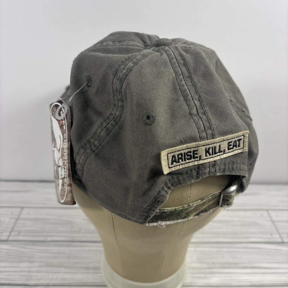 Duck Commander Men's Adjustable Ball Cap Olive Green Distressed Arise, Kill, Eat - Image 3 of 4