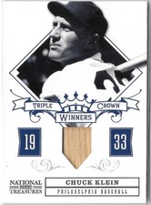 2012 Panini National Treasure Chuck Klein Triple Crown Winners Mat 27/99 #6