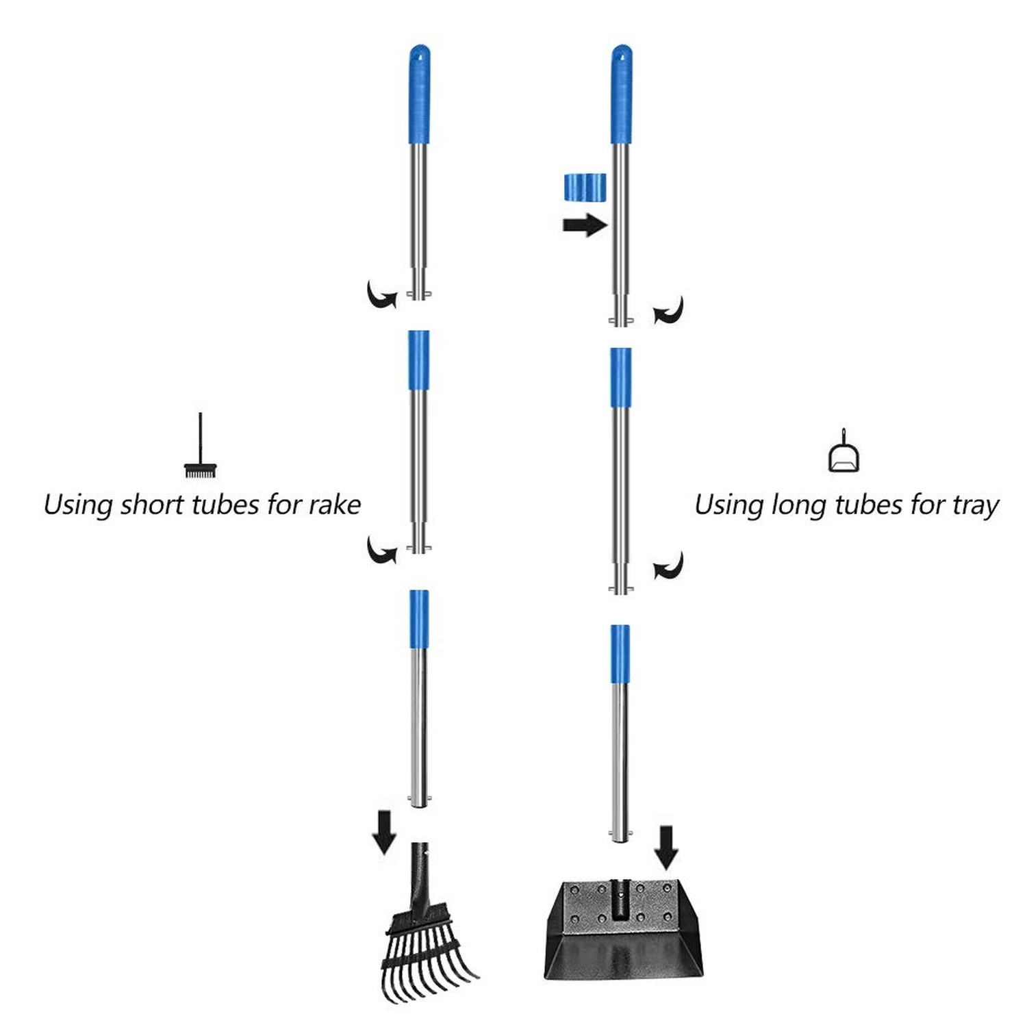 QiMH Upgraded Dog Pooper Scooper Extra Large, Adjustable Long Handle Stainles...