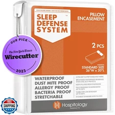 HOSPITOLOGY PRODUCTS Pillow Encasement- Zippered Bed Bug Dust Mite Proof Hypo