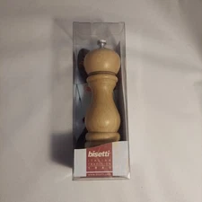 Bisetti Roma Beechwood Pepper Mill, 7 inch 18 cm Made in Italy Beech Wood