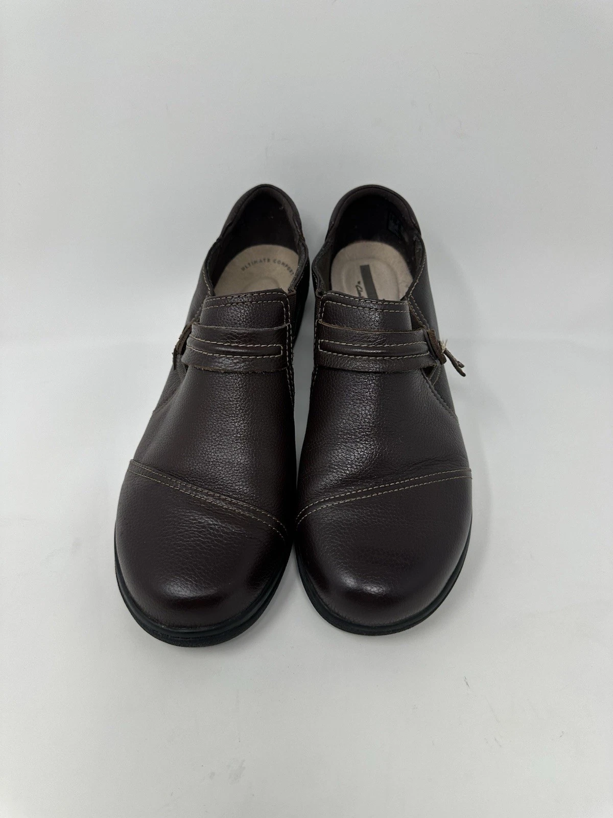 Clarks Collection Loafers Cheyn Madi Slip On Round Toe Brown Leather Size 9.5
