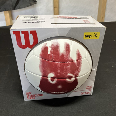 Wilson AVP Cast Away Official Game Ball Beach Volleyball White/Red Composite