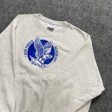 VTG Air Force Sweatshirt Men's XL Academy Reverse Weave Cotton Pullover Gray