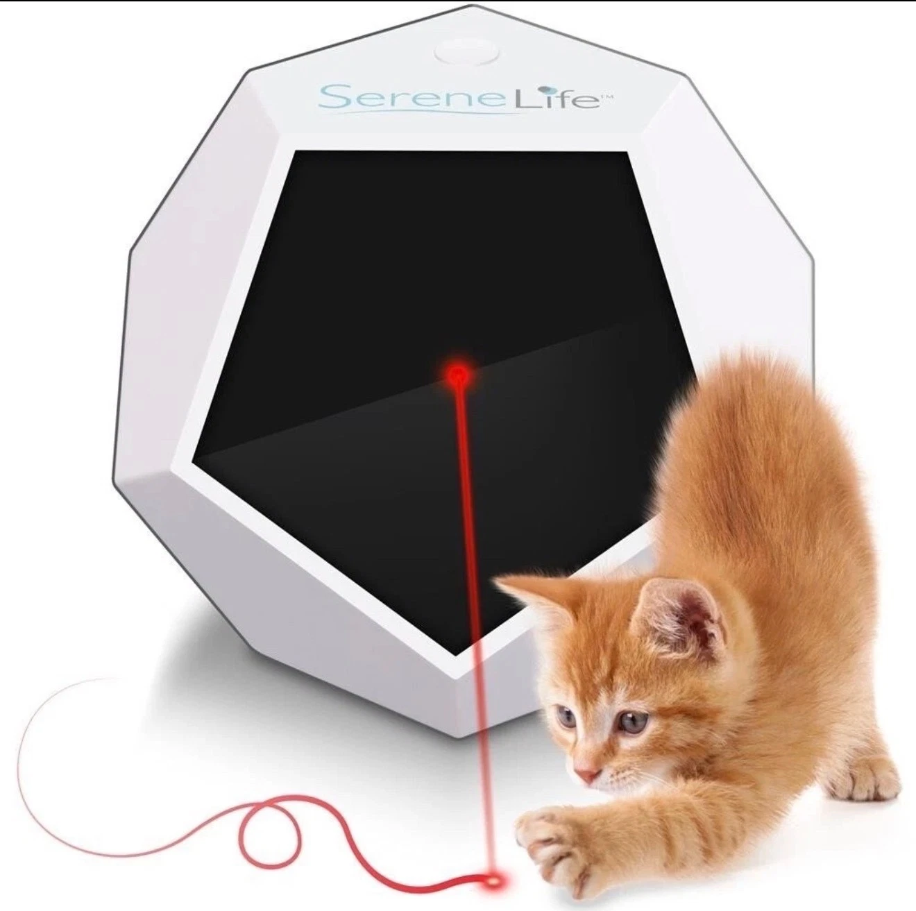 SereneLife Automatic Cat Cube Toy-Electronic Rotating & Moving Teaser Machine