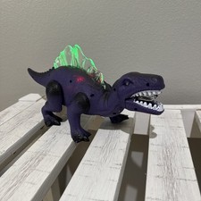 Steam Life Walking Dinosaur Toy - Walks Roars Lights Up Purple Tested Works