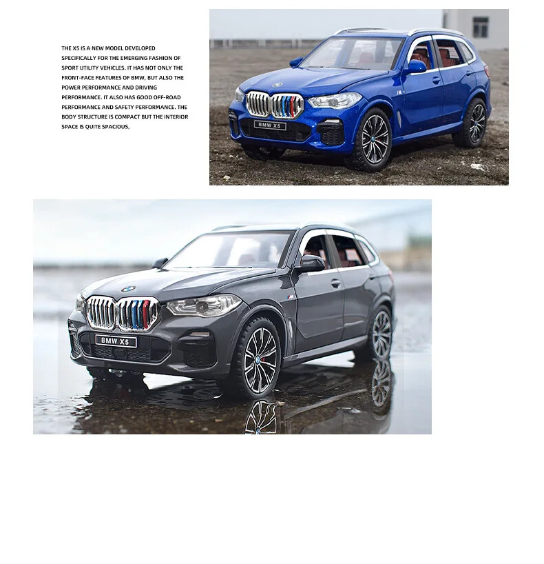 Jouet Voiture Miniature BMW X5 1:24 - Avec Lumières Et Sons - Modèle 2023 - Neuf