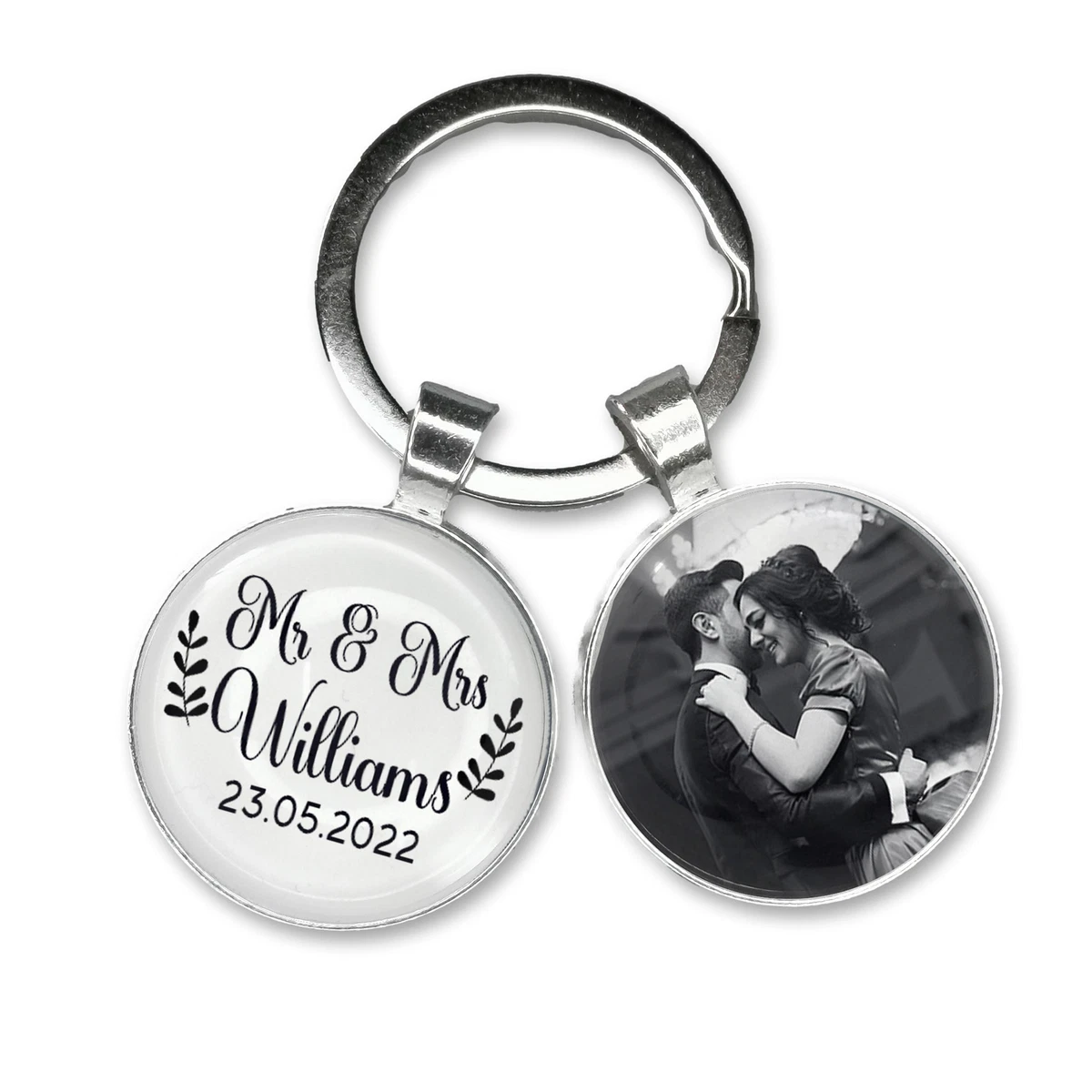 Anniversary Gift Personalised Keyring Wedding Date Gift for