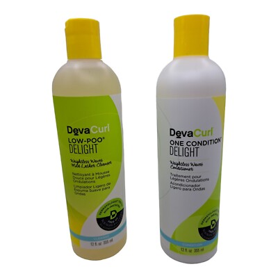 Set of DevaCurl Low-Poo Delight Shampoo & One Condition Delight Each 12 oz NEW 