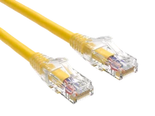 2ft Cat6 Ethernet Patch Cable with Clear Boot, UTP, Pure Bare Copper, Yellow