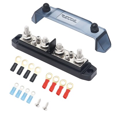 Recoil BBPG4 4 x 5/16  Studs 4 x #8 Screw Terminals Power Distribution Block