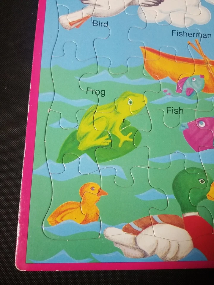 Puzzle Patch Picture Lake Water Duck Seagull Fish Frog Duck Fishing animals  * - Image 2 of 4