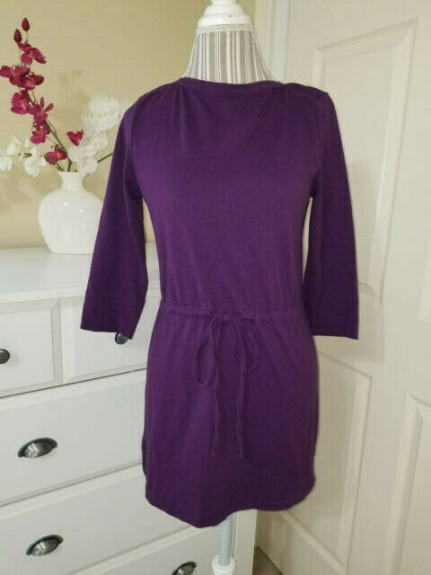 merona cotton dress Womens Purple Knit Drawstring Waist 3/4 Sleeve Sz.S Merona maxi dress Help is this appropriate addsale Color:Blue Slate