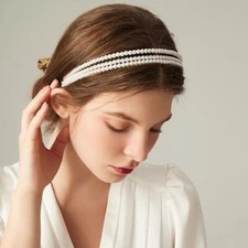 Pearl Headbands Thin Simple Hair Band Layered Hair Piece 3 Layered Head Band ...