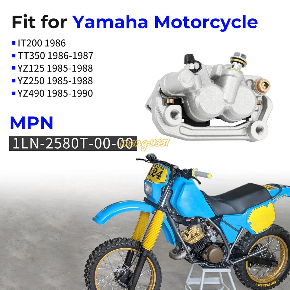 Pinza de freno delantera nueva con pastillas para Yamaha YZ125 1985 1986 1987 1988 Foto 2 de 4