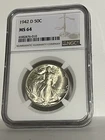 1942-D MS64 Walking Liberty Half Dollar - Graded By NGC