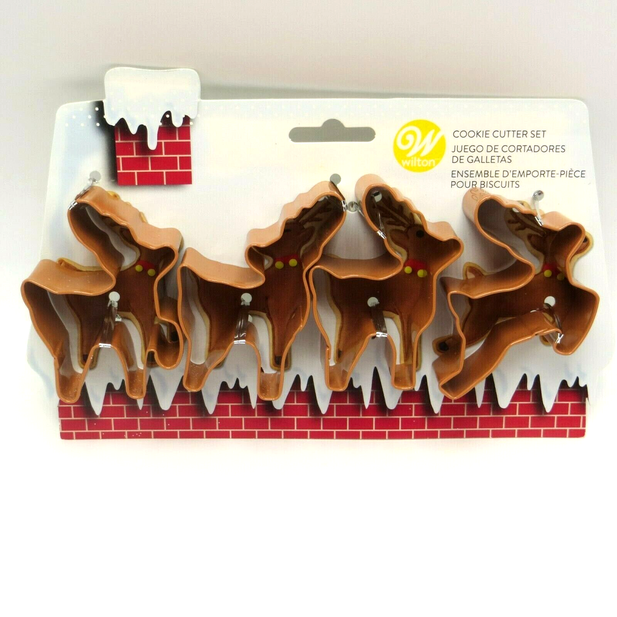 Set 4 Stampini Per Biscotti Wilton – Forma Di Renna, Metallo, 6x7 Cm - 3