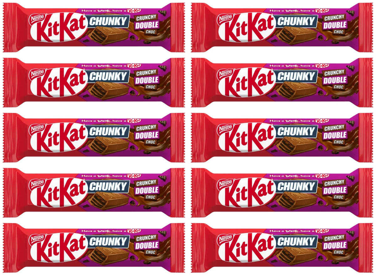 🍫 10x42G NESTLE KITKAT KIT KAT - CRUNCHY DOUBLE CHOC - CRUNCHY