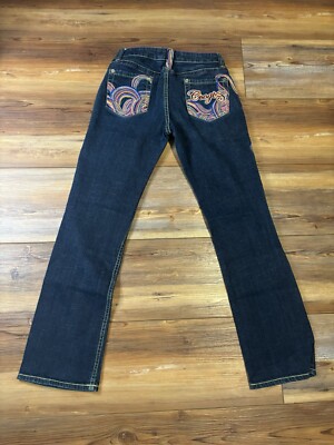 Y2K Coogi Embroidered Bootcut Jeans Size 12 Colorful Streetwear HipHop